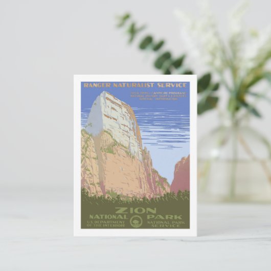 Vintage Travel Poster, Zion Briefkaart (Staand voorkant)