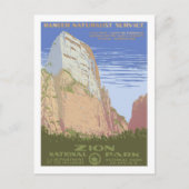 Vintage Travel Poster, Zion Briefkaart (Voorkant)