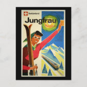 Vintage Travel Poster, Zwitserland, Jungfrau Briefkaart (Voorkant)