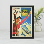 Vintage Travel Poster, Zwitserland, Jungfrau Kaart (Staand voorkant)
