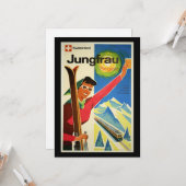 Vintage Travel Poster, Zwitserland, Jungfrau Kaart (Voorkant / Achterkant in situ)