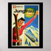 Vintage Travel Poster, Zwitserland, Jungfrau Poster (Voorkant)
