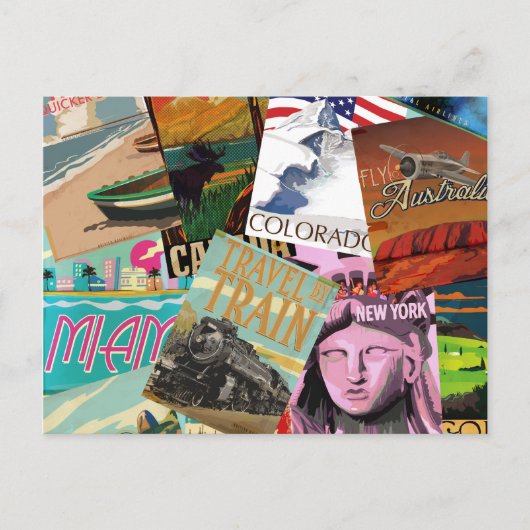 Vintage Travel Posters Briefkaart (Voorkant)