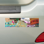 Vintage Travel Posters Bumpersticker (Op auto)