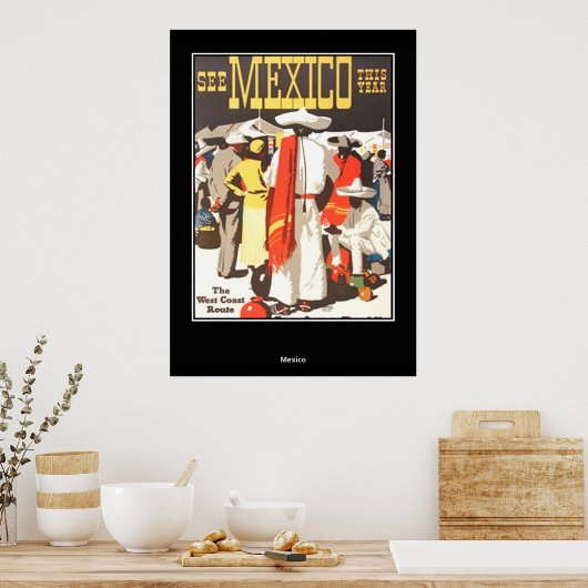 vintage Travel Print Poster Mexico (Keuken)