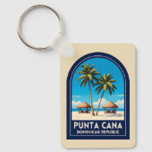 Vintage Travel Punta Cana Dominican Republic Retro Sleutelhanger (Voorkant)