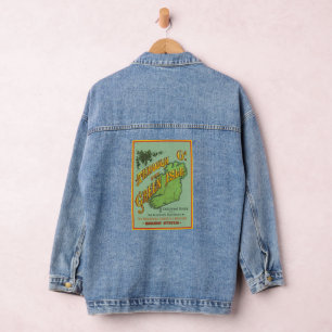 Vintage Travel Railroad Tourist Guide to Ireland Denim Jacket