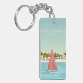 vintage travel retro souvenir Saint tropez frankri Sleutelhanger (Voorkant Links)