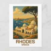 Vintage Travel Rhodes Greece Briefkaart (Voorkant)