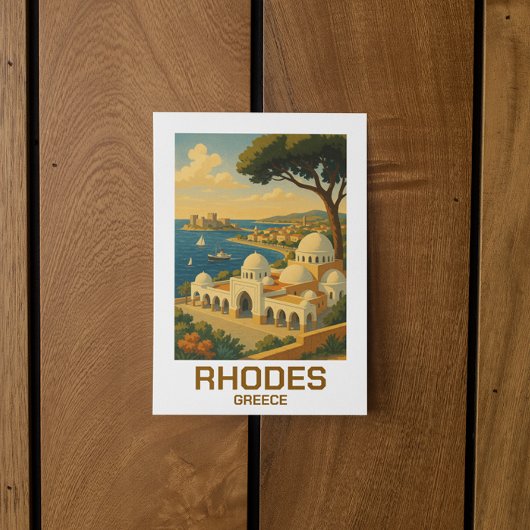 Vintage Travel Rhodes Greece Briefkaart