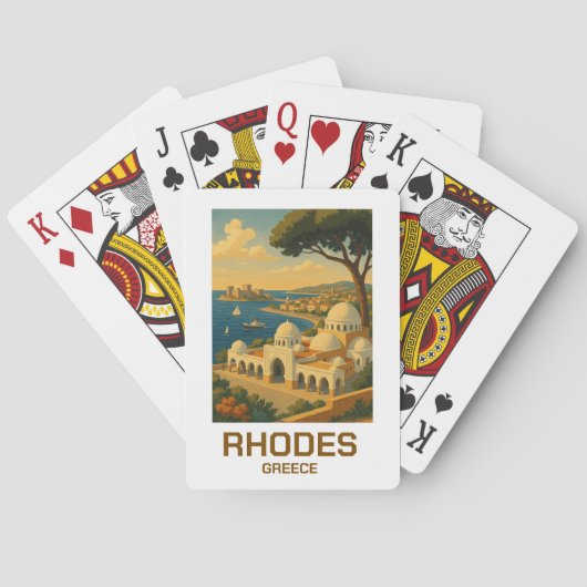 Vintage Travel Rhodes Greece Pokerkaarten (Achterkant)