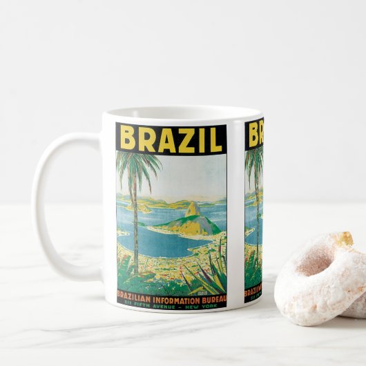 Vintage Travel Rio de Janeiro Koffiemok (Met donut)