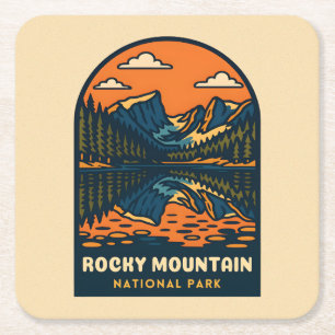 Vintage Travel Rocky Mountain National Park Retro Kartonnen Onderzetters