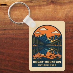 Vintage Travel Rocky Mountain National Park Retro Sleutelhanger