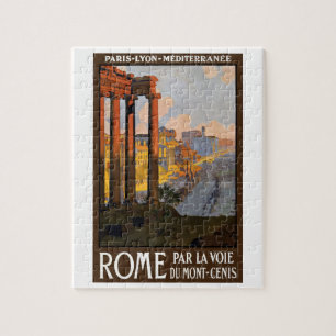 Vintage Travel, Rome Italië Roman Forum in Dawn Legpuzzel