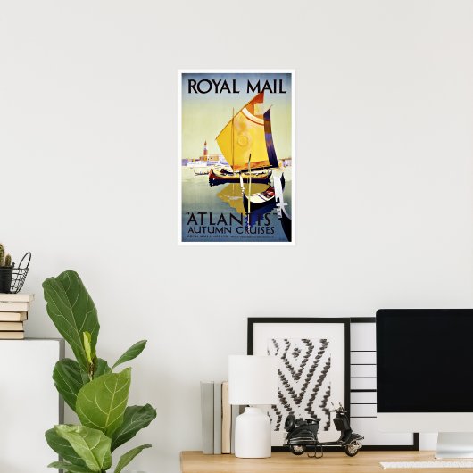 Vintage Travel Royal Mail Atlantis Poster (Thuiskantoor)