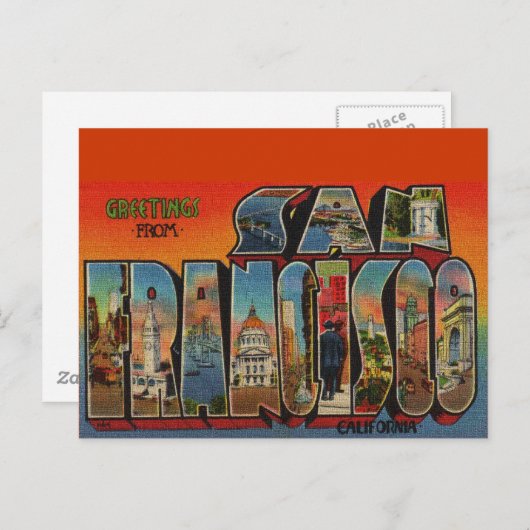 Vintage Travel San Francisco Briefkaart (Voorkant / Achterkant)