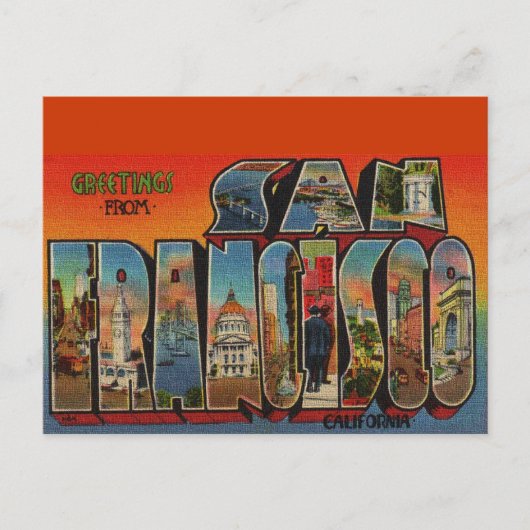 Vintage Travel San Francisco Briefkaart (Voorkant)