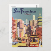 Vintage Travel San Francisco Change of Address Briefkaart (Voorkant / Achterkant)