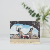 Vintage Travel - Santa Cruz California Beach  Briefkaart (Staand voorkant)