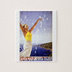 Vintage Travel, Santa Margherita Ligure, Italië Legpuzzel