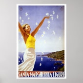 Vintage Travel, Santa Margherita Ligure, Italië Poster (Voorkant)