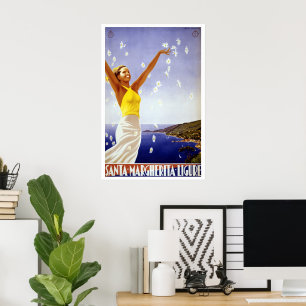 Vintage Travel, Santa Margherita Ligure, Italië Poster
