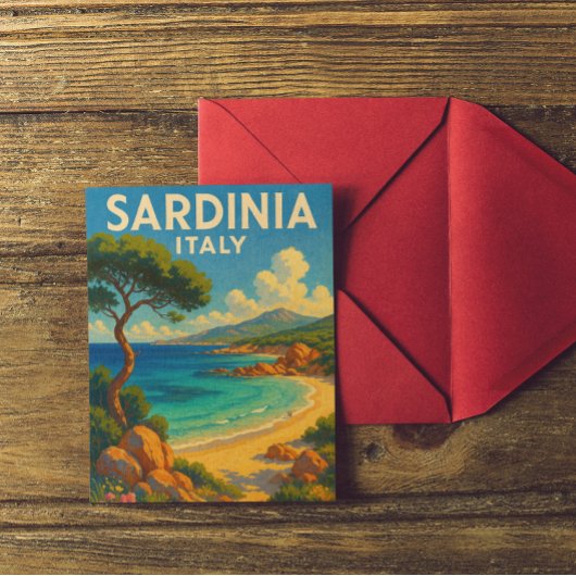 Vintage Travel Sardinië Italië Briefkaart