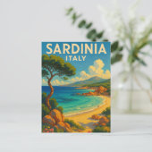 Vintage Travel Sardinië Italië Briefkaart (Staand voorkant)