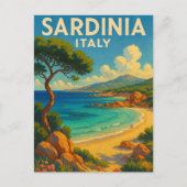 Vintage Travel Sardinië Italië Briefkaart (Voorkant)