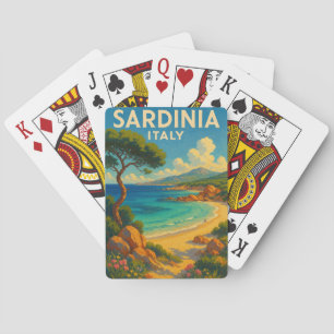 Vintage Travel Sardinië Italië Pokerkaarten