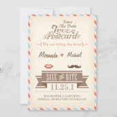 Vintage Travel Save the Date Briefkaart (Voorkant)