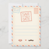 Vintage Travel Save the Date Briefkaart (Achterkant)