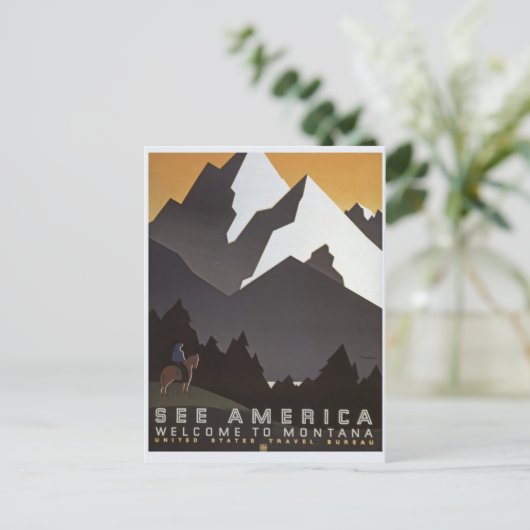 Vintage Travel See America, Montana Briefkaart (Staand voorkant)