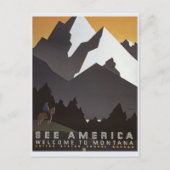 Vintage Travel See America, Montana Briefkaart (Voorkant)