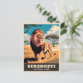 Vintage Travel Serengeti Nationaal Park Tanzania Briefkaart (Staand voorkant)