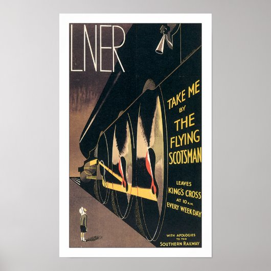 Vintage Travel Southern Train Poster (Voorkant)