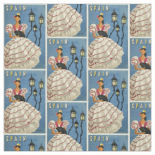 Vintage Travel Spain aanpasbare fabric Stof