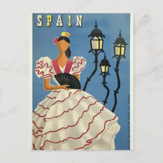 Vintage Travel Spanje Briefkaart (Voorkant)