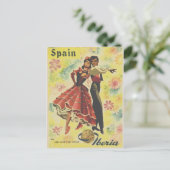 Vintage Travel Spanje Dansers Feestdagenkaart (Staand voorkant)