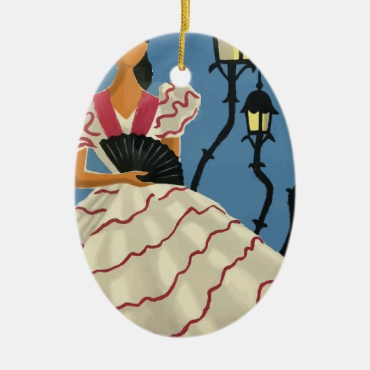 Vintage Travel Spanje Keramisch Ornament (Voorkant)