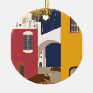 Vintage Travel Spanje Keramisch Ornament