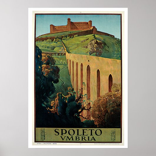Vintage Travel, Spoleto Italië Poster (Voorkant)