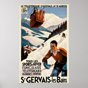 Vintage Travel - St Gervais - Les Bains - Frankrij Poster
