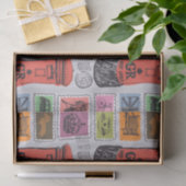 Vintage Travel-/Stampapier Tissuepapier (Geschenk)