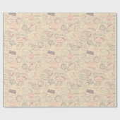 Vintage Travel/Stamps Cadeaupapier (Vlak)