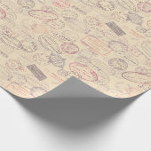 Vintage Travel/Stamps Cadeaupapier (Hoek)