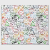 Vintage Travel/Stamps Cadeaupapier (Vlak)