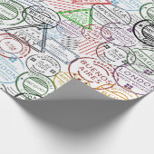 Vintage Travel/Stamps Cadeaupapier (Hoek)