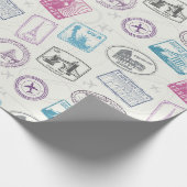 Vintage Travel/Stamps-omslagpapier Cadeaupapier (Hoek)